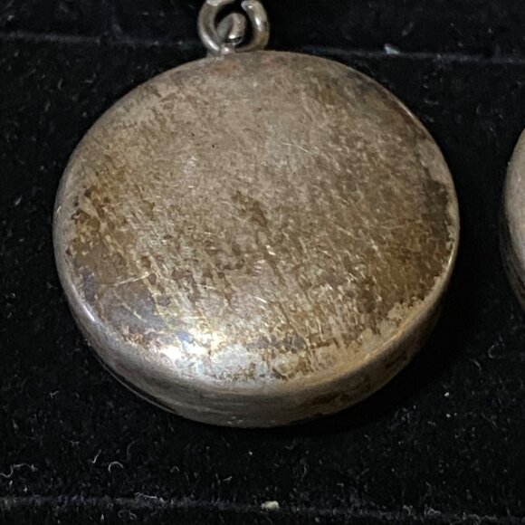 1.5" x .75" Vintage Sterling Silver Mexico Dangle Pierced Earrings - Picture 9 of 10